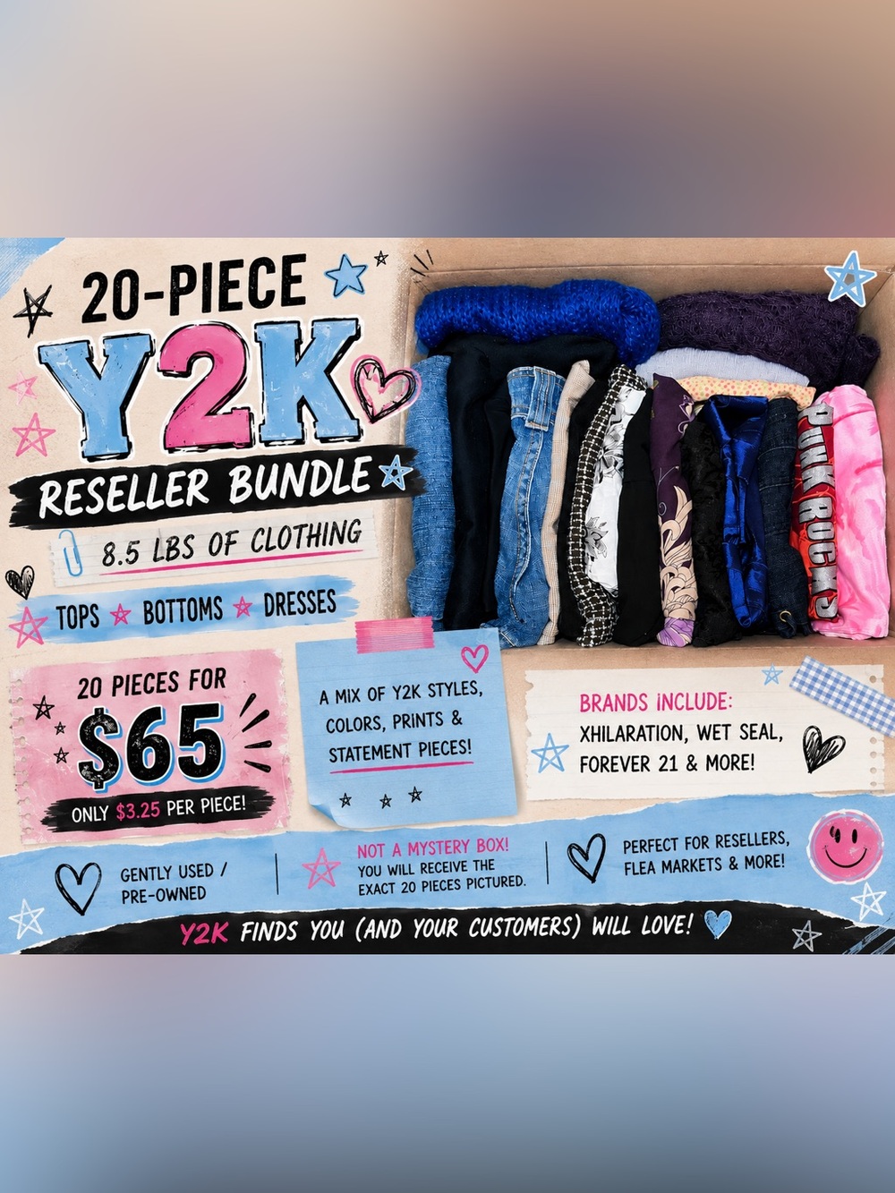 ✨ 20-Piece Y2K Reseller Clothing Bundle — 8.5 LBS ✨